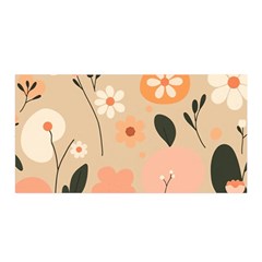 Minimalist Pattern With Simple Lines,flower And Shapes, Creating A Clean And Modern Satin Wrap 35  X 70 