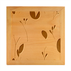 Minimalist Pattern With Simple Lines,flower And Shapes, Creating A Clean And Modern Wood Photo Frame Cube