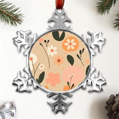 Minimalist Pattern With Simple Lines,flower And Shapes, Creating A Clean And Modern Metal Small Snowflake Ornament by myclothy