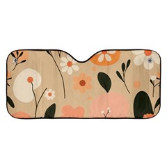 Minimalist Pattern With Simple Lines,flower And Shapes, Creating A Clean And Modern Car Windshield Sunshade by myclothy