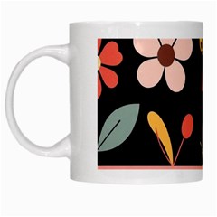  Minimalist Pattern With Simple Lines,flower And Shapes, Creating A Clean And Modern White Mug