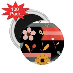  Minimalist Pattern With Simple Lines,flower And Shapes, Creating A Clean And Modern 2 25  Magnets (100 Pack) 