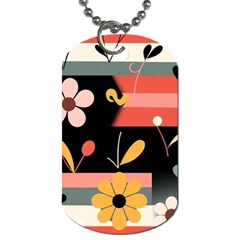  Minimalist Pattern With Simple Lines,flower And Shapes, Creating A Clean And Modern Dog Tag (one Side)