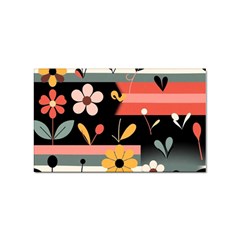  Minimalist Pattern With Simple Lines,flower And Shapes, Creating A Clean And Modern Sticker Rectangular (100 Pack)