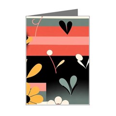  Minimalist Pattern With Simple Lines,flower And Shapes, Creating A Clean And Modern Mini Greeting Card by myclothy