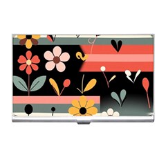  Minimalist Pattern With Simple Lines,flower And Shapes, Creating A Clean And Modern Business Card Holder by myclothy