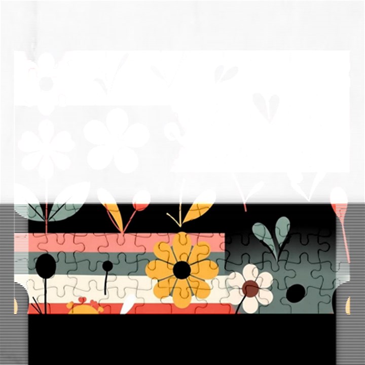  Minimalist Pattern With Simple Lines,flower And Shapes, Creating A Clean And Modern Rectangular Jigsaw Puzzl