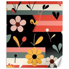  Minimalist Pattern With Simple Lines,flower And Shapes, Creating A Clean And Modern Canvas 8  X 10 