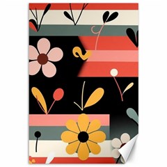  Minimalist Pattern With Simple Lines,flower And Shapes, Creating A Clean And Modern Canvas 12  X 18 