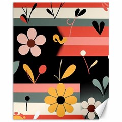  Minimalist Pattern With Simple Lines,flower And Shapes, Creating A Clean And Modern Canvas 11  X 14 