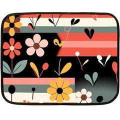  Minimalist Pattern With Simple Lines,flower And Shapes, Creating A Clean And Modern Fleece Blanket (mini)