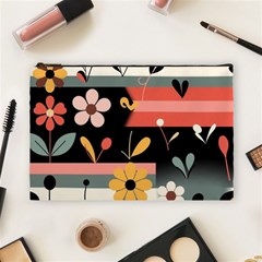  Minimalist Pattern With Simple Lines,flower And Shapes, Creating A Clean And Modern Cosmetic Bag (large)