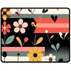  Minimalist Pattern With Simple Lines,flower And Shapes, Creating A Clean And Modern Fleece Blanket (medium)