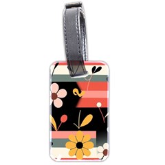  Minimalist Pattern With Simple Lines,flower And Shapes, Creating A Clean And Modern Luggage Tag (two Sides)