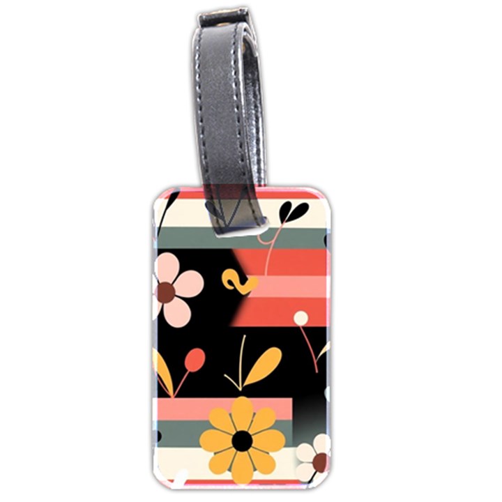  Minimalist Pattern With Simple Lines,flower And Shapes, Creating A Clean And Modern Luggage Tag (two sides)