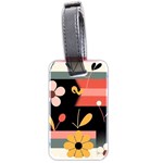  Minimalist Pattern With Simple Lines,flower And Shapes, Creating A Clean And Modern Luggage Tag (two sides) Back