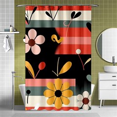  Minimalist Pattern With Simple Lines,flower And Shapes, Creating A Clean And Modern Shower Curtain 48  X 72  (small) 