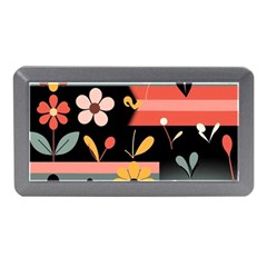  Minimalist Pattern With Simple Lines,flower And Shapes, Creating A Clean And Modern Memory Card Reader (mini)