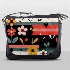  Minimalist Pattern With Simple Lines,flower And Shapes, Creating A Clean And Modern Messenger Bag