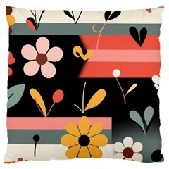  Minimalist Pattern With Simple Lines,flower And Shapes, Creating A Clean And Modern Large Cushion Case (one Side)