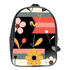  Minimalist Pattern With Simple Lines,flower And Shapes, Creating A Clean And Modern School Bag (xl)