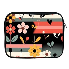  Minimalist Pattern With Simple Lines,flower And Shapes, Creating A Clean And Modern Apple Ipad 2/3/4 Zipper Cases