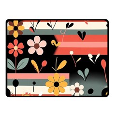  Minimalist Pattern With Simple Lines,flower And Shapes, Creating A Clean And Modern Two Sides Fleece Blanket (small)