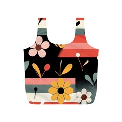  Minimalist Pattern With Simple Lines,flower And Shapes, Creating A Clean And Modern Full Print Recycle Bag (s)