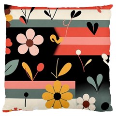  Minimalist Pattern With Simple Lines,flower And Shapes, Creating A Clean And Modern Standard Premium Plush Fleece Cushion Case (one Side)