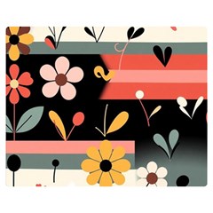  Minimalist Pattern With Simple Lines,flower And Shapes, Creating A Clean And Modern Two Sides Premium Plush Fleece Blanket (teen Size)