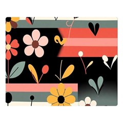  Minimalist Pattern With Simple Lines,flower And Shapes, Creating A Clean And Modern Two Sides Premium Plush Fleece Blanket (large)