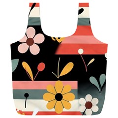  Minimalist Pattern With Simple Lines,flower And Shapes, Creating A Clean And Modern Full Print Recycle Bag (xxl)