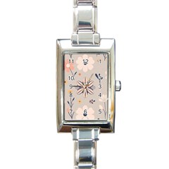  Minimalist Pattern With Simple Lines,flower And Shapes, Creating A Clean And Modern Rectangle Italian Charm Watch