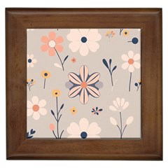  Minimalist Pattern With Simple Lines,flower And Shapes, Creating A Clean And Modern Framed Tile