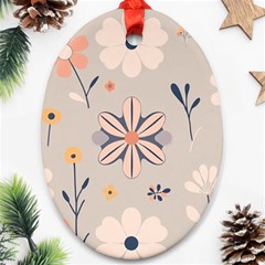  Minimalist Pattern With Simple Lines,flower And Shapes, Creating A Clean And Modern Ornament (oval) by myclothy