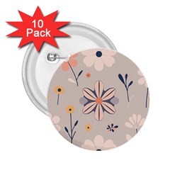  Minimalist Pattern With Simple Lines,flower And Shapes, Creating A Clean And Modern 2 25  Buttons (10 Pack) 