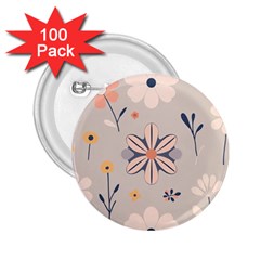  Minimalist Pattern With Simple Lines,flower And Shapes, Creating A Clean And Modern 2 25  Buttons (100 Pack) 