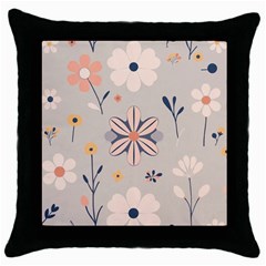  Minimalist Pattern With Simple Lines,flower And Shapes, Creating A Clean And Modern Throw Pillow Case (black)