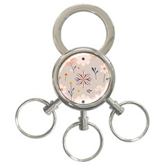  Minimalist Pattern With Simple Lines,flower And Shapes, Creating A Clean And Modern 3-ring Key Chain