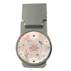  Minimalist Pattern With Simple Lines,flower And Shapes, Creating A Clean And Modern Money Clips (round) 