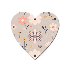  Minimalist Pattern With Simple Lines,flower And Shapes, Creating A Clean And Modern Heart Magnet