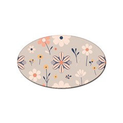  Minimalist Pattern With Simple Lines,flower And Shapes, Creating A Clean And Modern Sticker Oval (10 Pack)