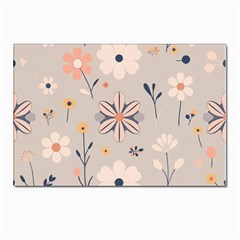  Minimalist Pattern With Simple Lines,flower And Shapes, Creating A Clean And Modern Postcard 4 x 6  (pkg Of 10)