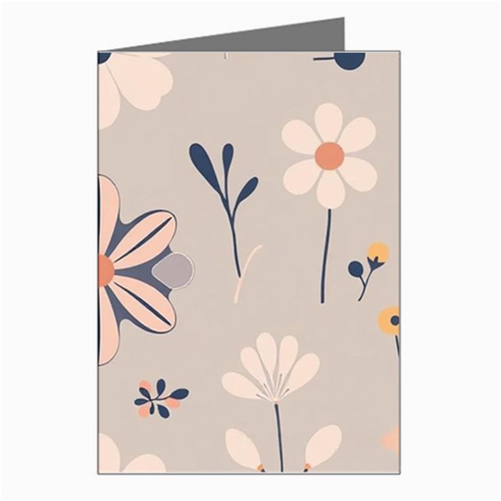  Minimalist Pattern With Simple Lines,flower And Shapes, Creating A Clean And Modern Greeting Card