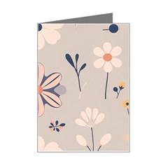  Minimalist Pattern With Simple Lines,flower And Shapes, Creating A Clean And Modern Mini Greeting Card