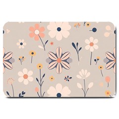  Minimalist Pattern With Simple Lines,flower And Shapes, Creating A Clean And Modern Large Doormat by myclothy