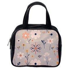  Minimalist Pattern With Simple Lines,flower And Shapes, Creating A Clean And Modern Classic Handbag (one Side)