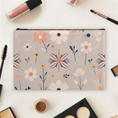  Minimalist Pattern With Simple Lines,flower And Shapes, Creating A Clean And Modern Cosmetic Bag (large)