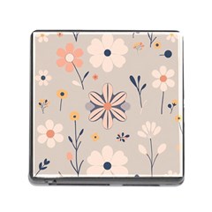  Minimalist Pattern With Simple Lines,flower And Shapes, Creating A Clean And Modern Memory Card Reader (square 5 Slot)