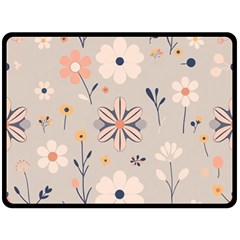  Minimalist Pattern With Simple Lines,flower And Shapes, Creating A Clean And Modern Fleece Blanket (large)